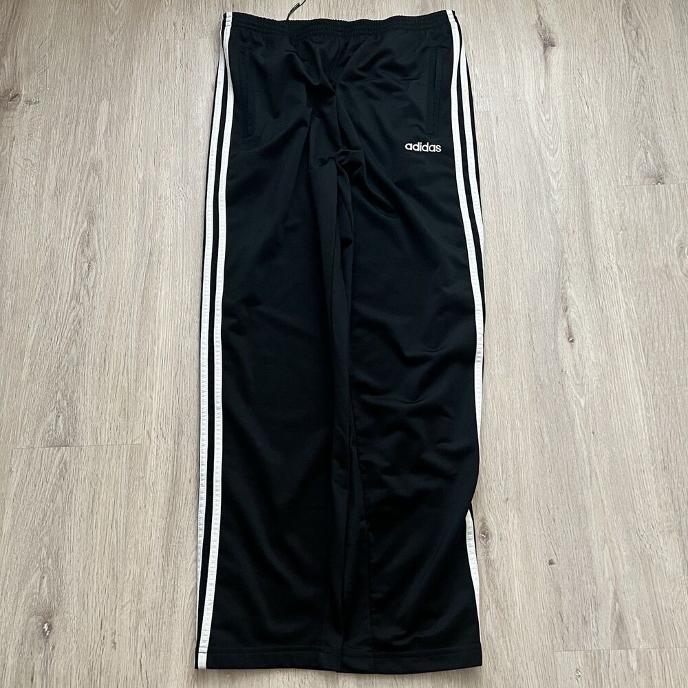 Vintage 2000s Adidas Black White Stripe Track Pants Baggy Y2K Mens M